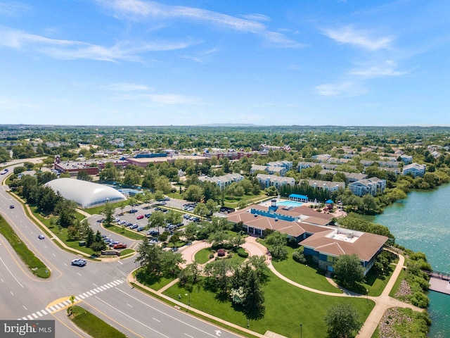drone / aerial view of a large body of water