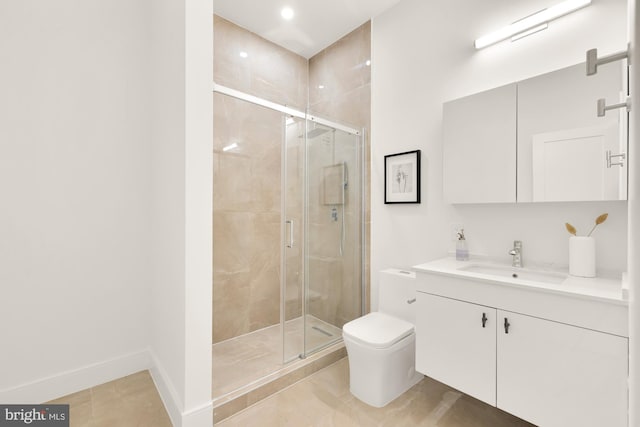 1001 Rhode Island Ave NE Unit 101, Washington, DC 20018 - full bath with toilet, a stall shower, vanity, recessed lighting, and baseboards
