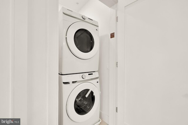 1001 Rhode Island Ave NE Unit 101, Washington, DC 20018 - laundry room with stacked washer / drying machine
