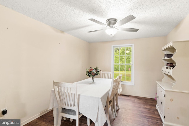 2 Bunting Bridge Rd, Cookstown, NJ 08511 - dining space featuring ceiling fan, wood finished floors, a textured ceiling, and baseboards