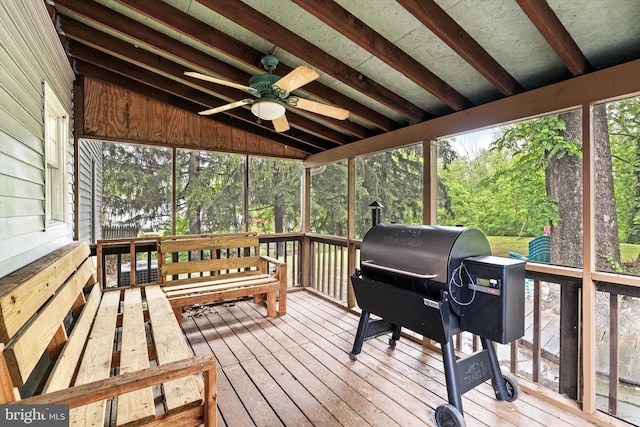 2 Bunting Bridge Rd, Cookstown, NJ 08511 - deck with ceiling fan and area for grilling