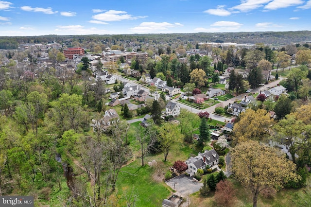 aerial view with a residential view