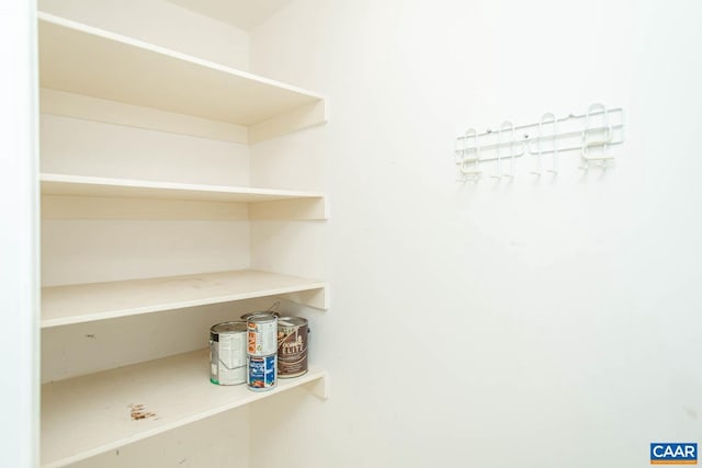 view of storage area