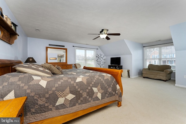 3 Oleander Dr, Stafford, VA 22554 - bedroom featuring lofted ceiling, carpet flooring, baseboards, and a ceiling fan