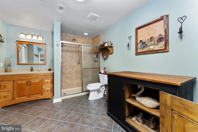 3 Oleander Dr, Stafford, VA 22554 - bathroom with a stall shower, toilet, tile patterned flooring, and visible vents