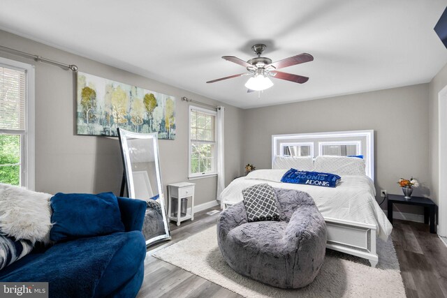 1949 Catoctin Ter, Silver Spring, MD 20906 - bedroom featuring wood finished floors, ceiling fan, and baseboards