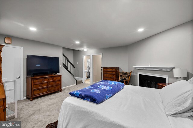 1949 Catoctin Ter, Silver Spring, MD 20906 - carpeted bedroom with recessed lighting, baseboards, connected bathroom, and a fireplace