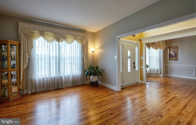 28 Autumnwood Ln, Mount Laurel, NJ 08054 - entryway with wood finished floors, plenty of natural light, and baseboards