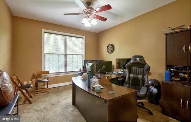 28 Autumnwood Ln, Mount Laurel, NJ 08054 - carpeted office with a ceiling fan and baseboards