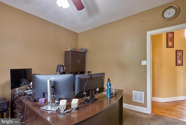28 Autumnwood Ln, Mount Laurel, NJ 08054 - office area with ceiling fan and baseboards