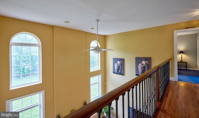 28 Autumnwood Ln, Mount Laurel, NJ 08054 - hallway featuring wood finished floors, baseboards, and recessed lighting