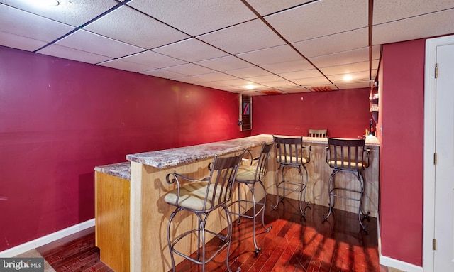 28 Autumnwood Ln, Mount Laurel, NJ 08054 - indoor dry bar featuring a paneled ceiling, wood finished floors, and baseboards