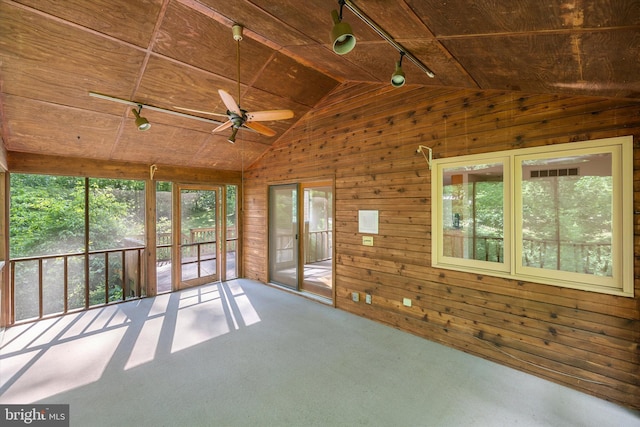 112 Old Forest Cir, Winchester, VA 22602 - unfurnished sunroom with track lighting and vaulted ceiling