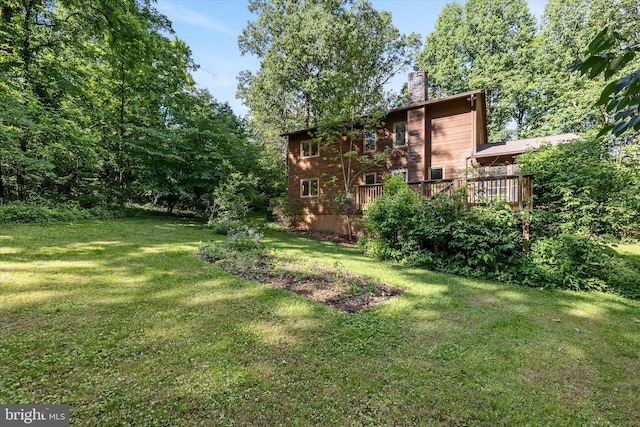 112 Old Forest Cir, Winchester, VA 22602 - view of grassy yard with a wooden deck