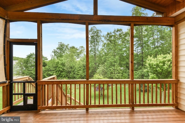view of unfurnished sunroom