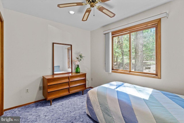 249 Hyland Dr, East Stroudsburg, PA 18301 - bedroom featuring baseboards, ceiling fan, recessed lighting, and carpet floors