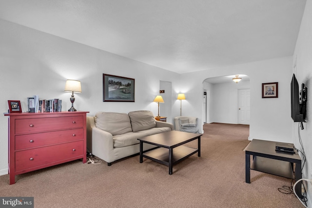 1545 Maple Ave, Haddon Heights, NJ 08035 - carpeted living room with arched walkways and baseboards