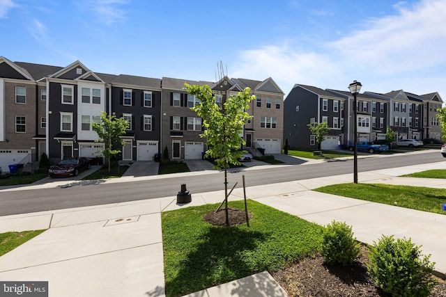 view of building exterior featuring a residential view