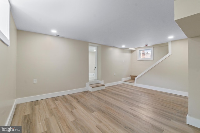 2701 Christopher Ave, Baltimore, MD 21214 - below grade area with light wood-style flooring and recessed lighting