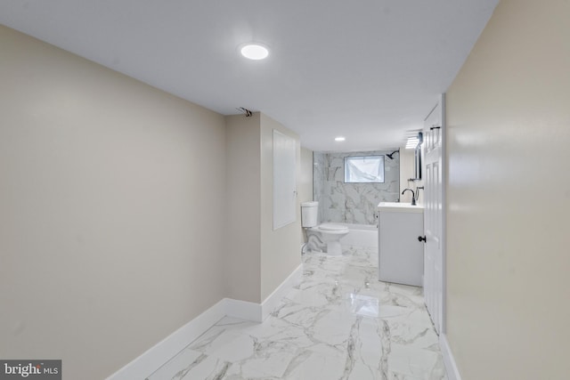 2701 Christopher Ave, Baltimore, MD 21214 - corridor with light marble finish flooring and recessed lighting
