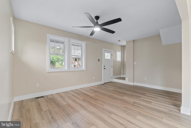 2701 Christopher Ave, Baltimore, MD 21214 - empty room featuring light wood finished floors and ceiling fan