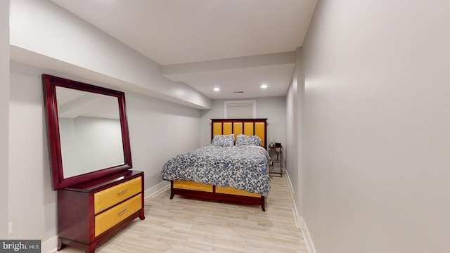 4914 3rd St NW, Washington, DC 20011 - bedroom with light wood finished floors, baseboards, and recessed lighting