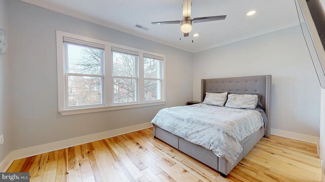 4914 3rd St NW, Washington, DC 20011 - bedroom featuring wood finished floors, visible vents, baseboards, and recessed lighting