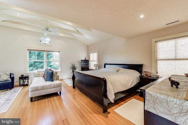 3906 Halsey St, Kensington, MD 20895 - bedroom with light wood finished floors, multiple windows, a ceiling fan, and recessed lighting