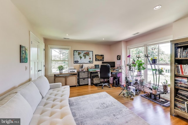 3906 Halsey St, Kensington, MD 20895 - home office featuring wood finished floors and recessed lighting