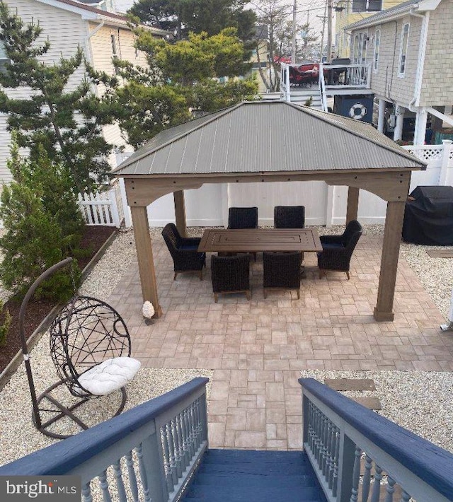 view of patio / terrace featuring fence and area for grilling