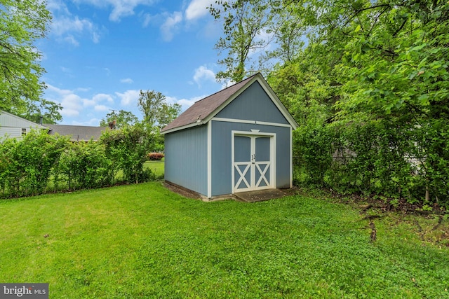 view of shed