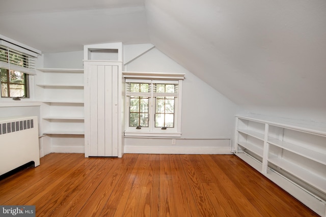 2957 River Rd, New Hope, PA 18938 - bonus room with vaulted ceiling, a baseboard radiator, radiator, and wood finished floors
