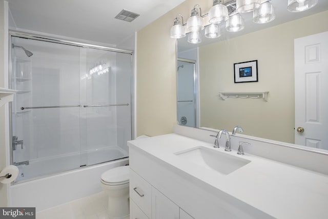 6018 Good Lion Ct, Alexandria, VA 22315 - full bath with vanity, toilet, combined bath / shower with glass door, and tile patterned floors