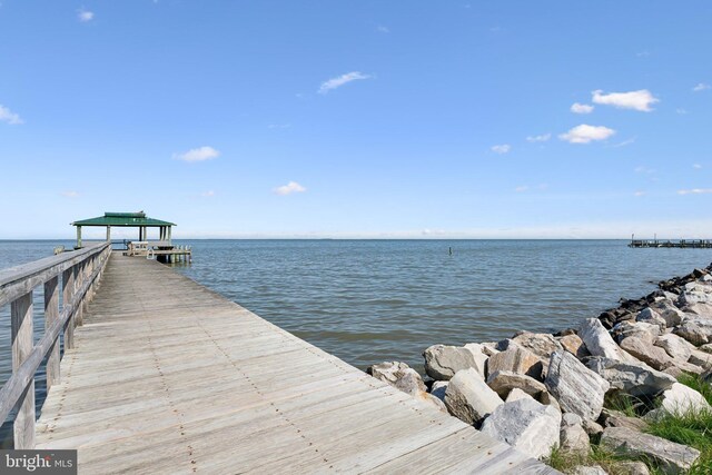 1215 Pine Ave, Shady Side, MD 20764 - dock area featuring a water view and a gazebo