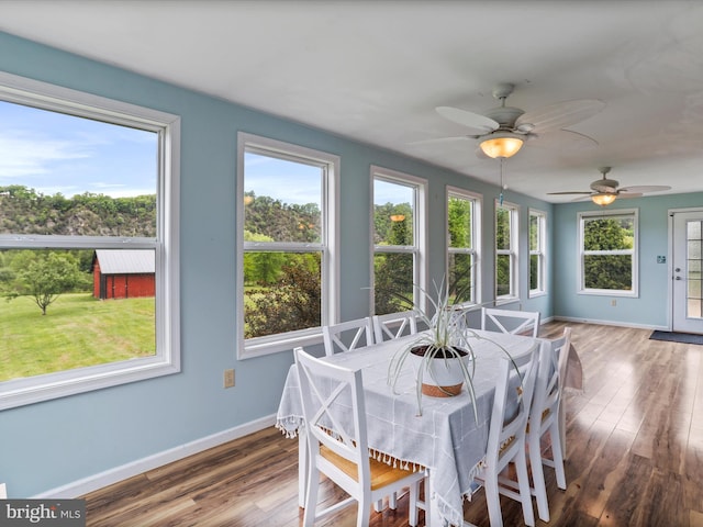 sunroom with plenty of natural light