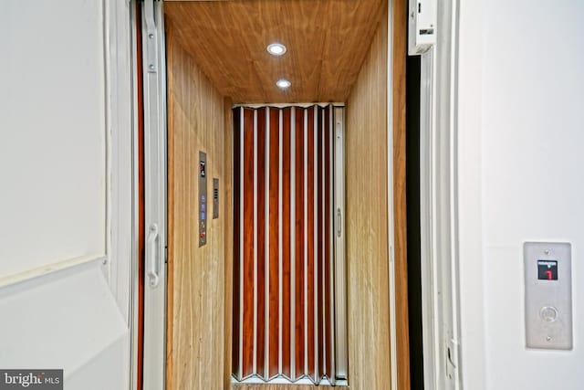 elevator with recessed lighting