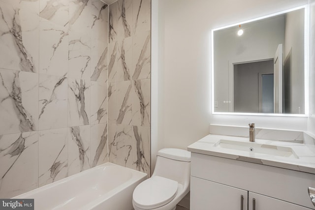 4902 D St SE, Washington, DC 20019 - bathroom featuring vanity, toilet, and shower / washtub combination