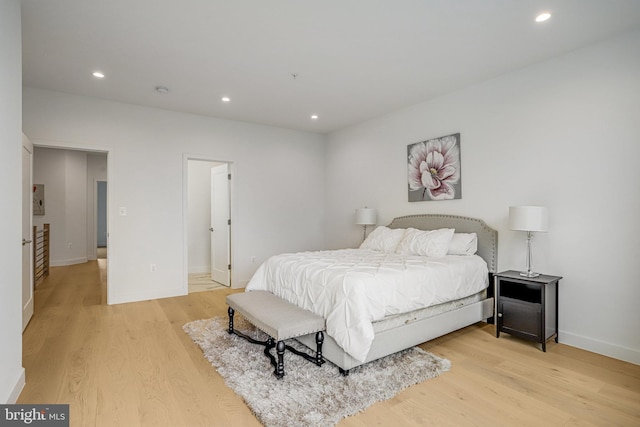 4902 D St SE, Washington, DC 20019 - bedroom featuring light wood finished floors, recessed lighting, and baseboards