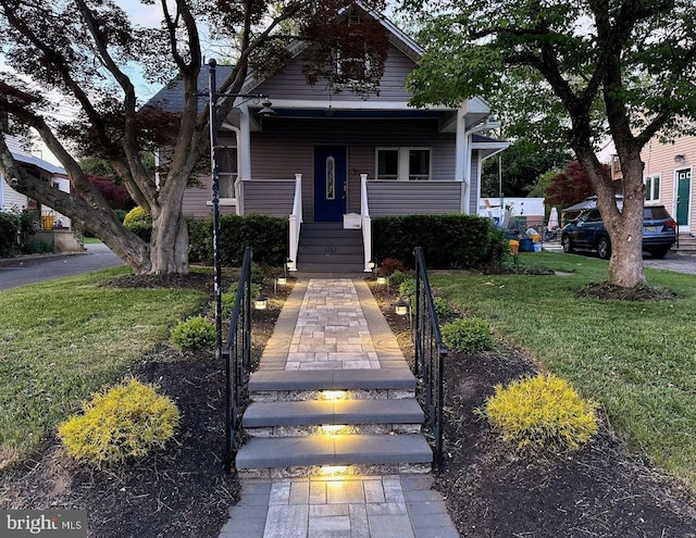 1762 Exton Ave, Hamilton, NJ 08610 - view of front of property featuring a porch, a front lawn, and stairs