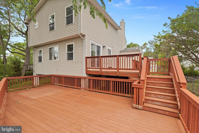 wooden deck with stairs