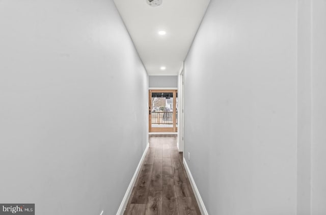 22 Duncan Ave, Westville, NJ 08093 - hall featuring dark wood-type flooring, baseboards, and recessed lighting