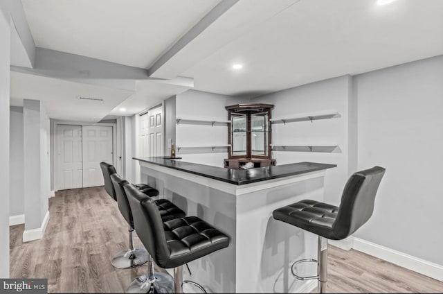 22 Duncan Ave, Westville, NJ 08093 - bar with baseboards, light wood-type flooring, and recessed lighting