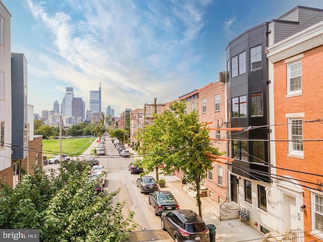 exterior space with a city view