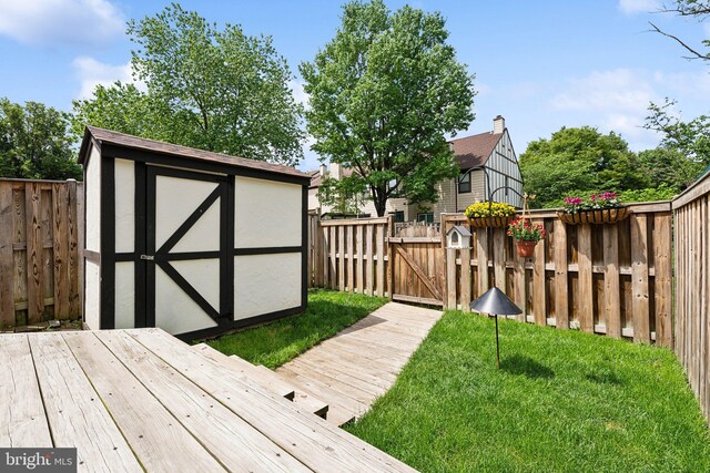 view of shed featuring a gate