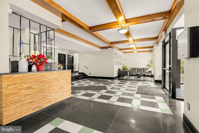 1801 Clydesdale Pl NW Unit 222, Washington, DC 20009 - reception featuring coffered ceiling and beam ceiling