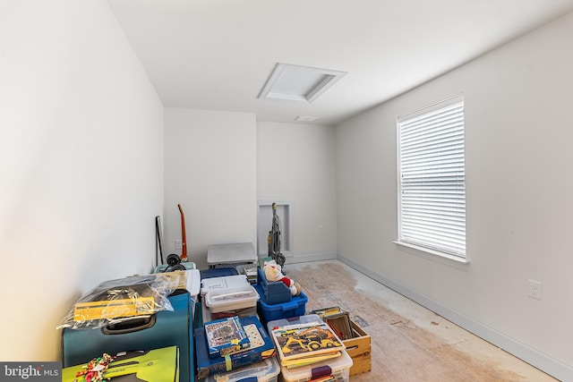 606 Garden Gate Dr, Middletown, DE 19709 - misc room featuring attic access and baseboards