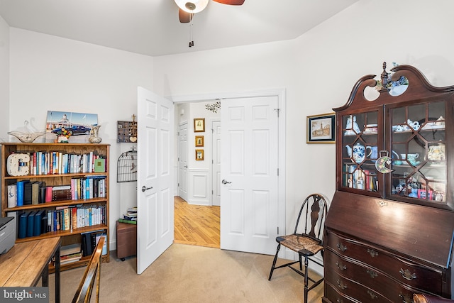 606 Garden Gate Dr, Middletown, DE 19709 - living area with ceiling fan and light colored carpet