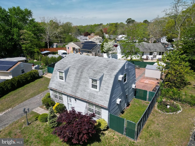 aerial view featuring a residential view