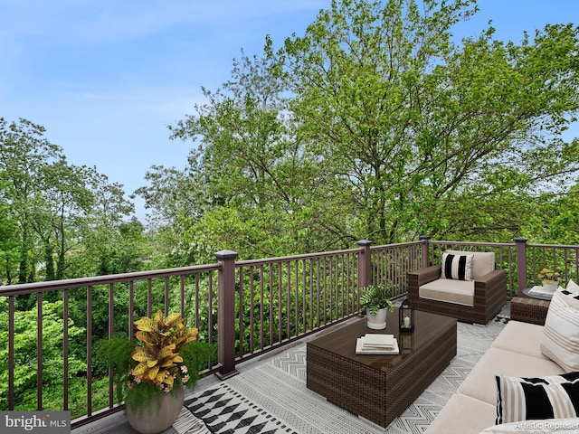 deck with an outdoor hangout area