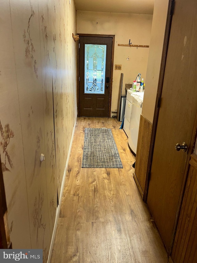 1535 Fieldwood Rd, Southampton, PA 18966 - washroom with light wood-style floors and washing machine and clothes dryer